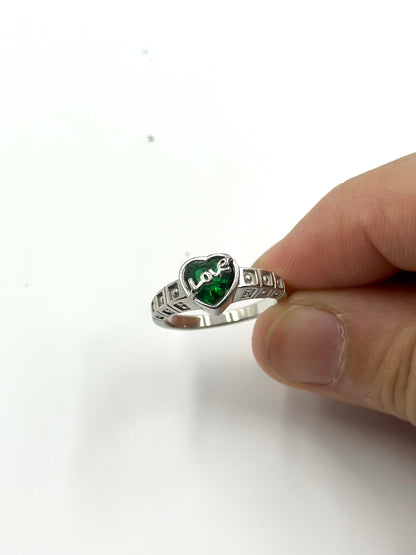 Heart shaped sterling silver artisanal ring