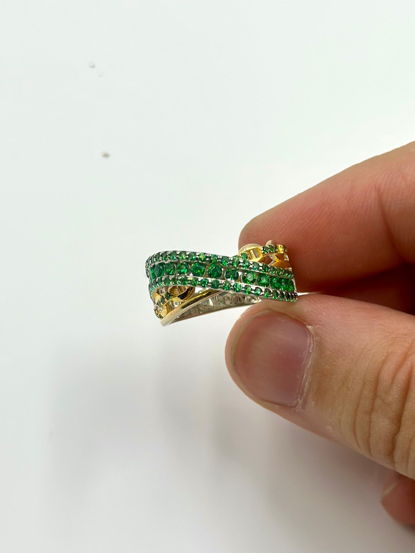 Stones studded sterling silver cocktail ring