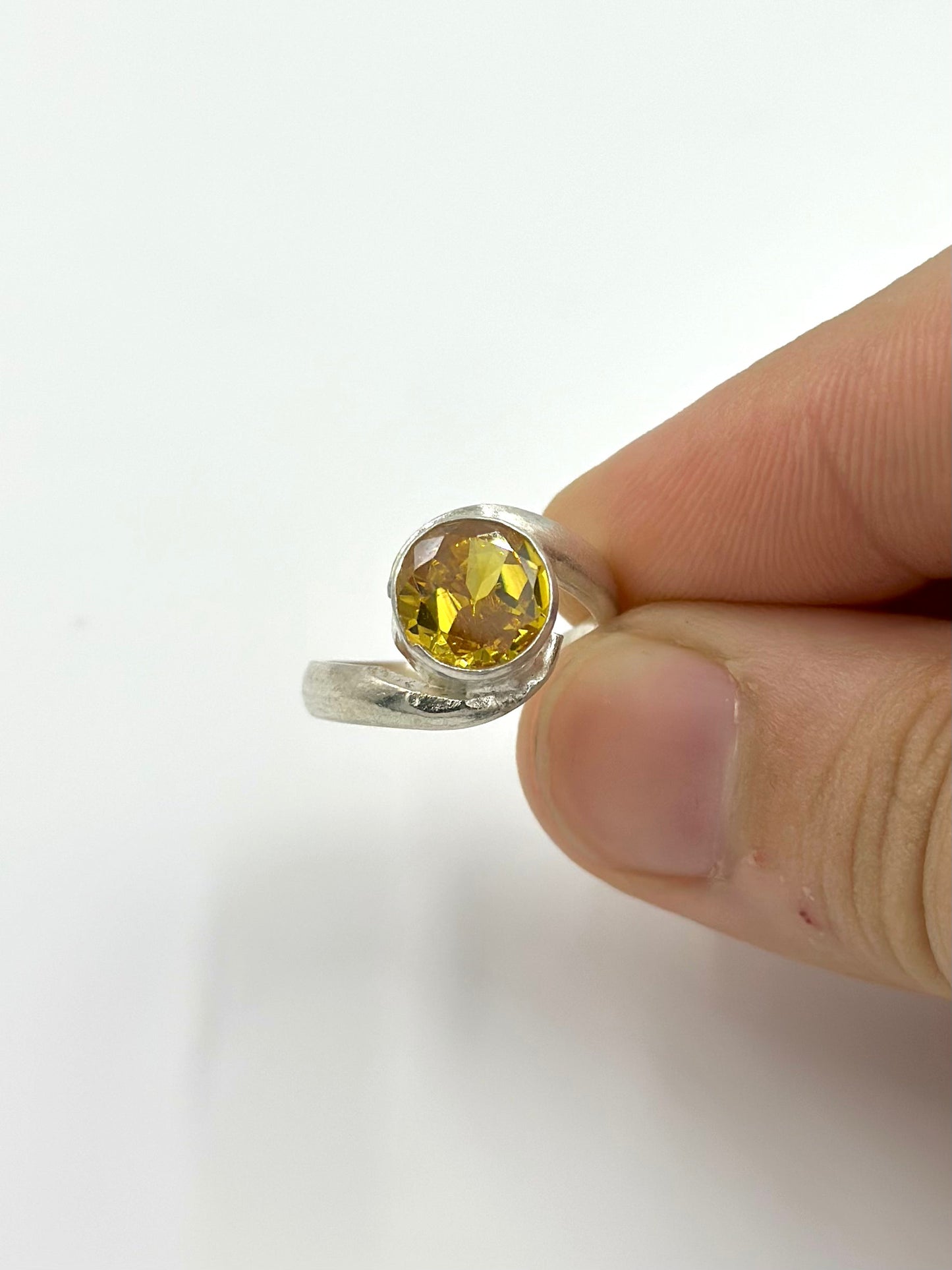 Stone studded, sterling silver gemstone ring