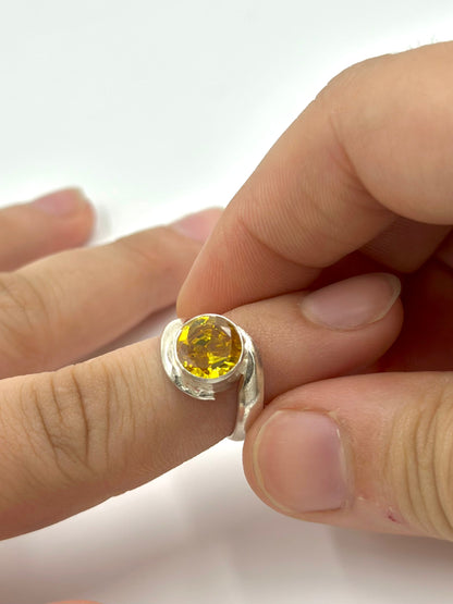 Stone studded, sterling silver gemstone ring