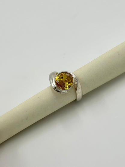 Stone studded, sterling silver gemstone ring