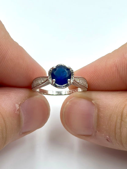 Zircon and stone studded sterling silver gemstone ring