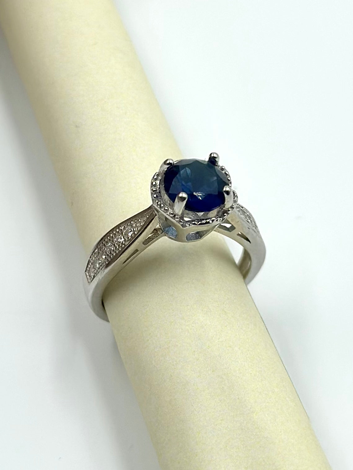 Zircon and stone studded sterling silver gemstone ring