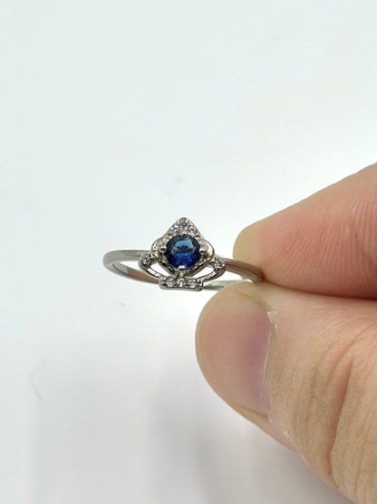 Zircon and stone studded sterling silver artisanal ring