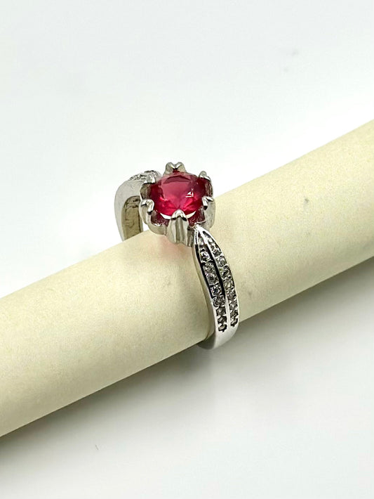 Zircon and stone studded sterling silver gemstone ring