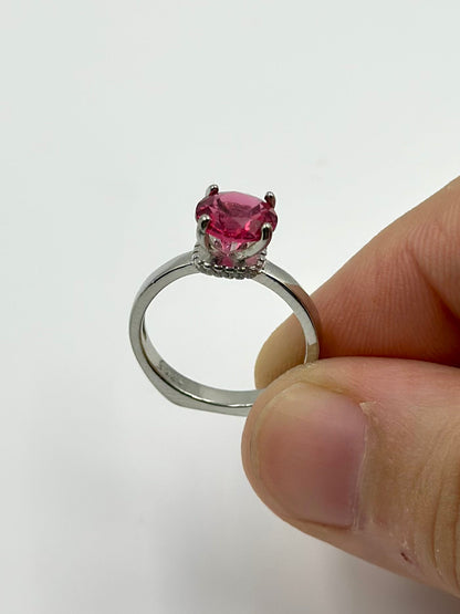 Ruby studded, sterling silver gemstone ring
