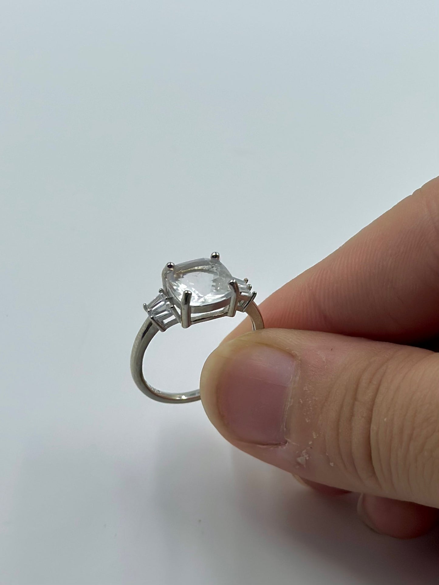 Stone studded sterling silver cocktail ring