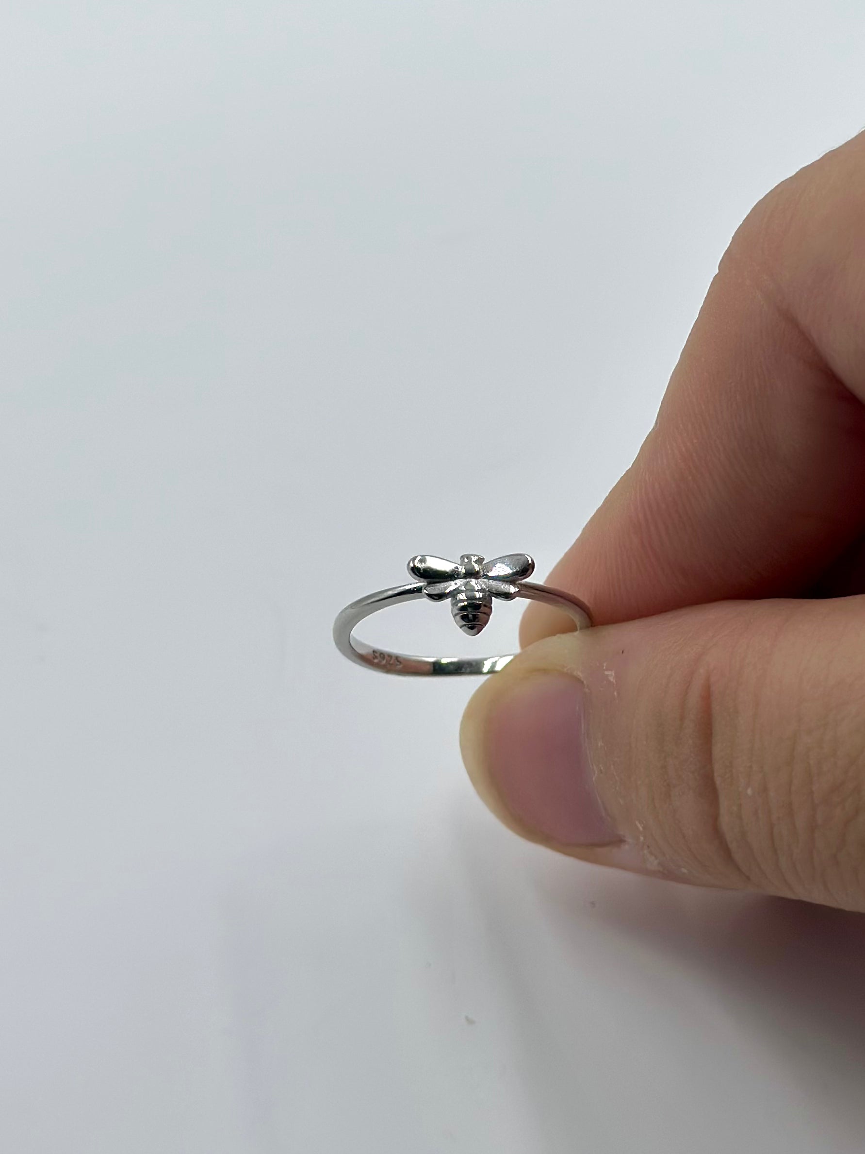 Bee Shaped sterling silver artisanal ring