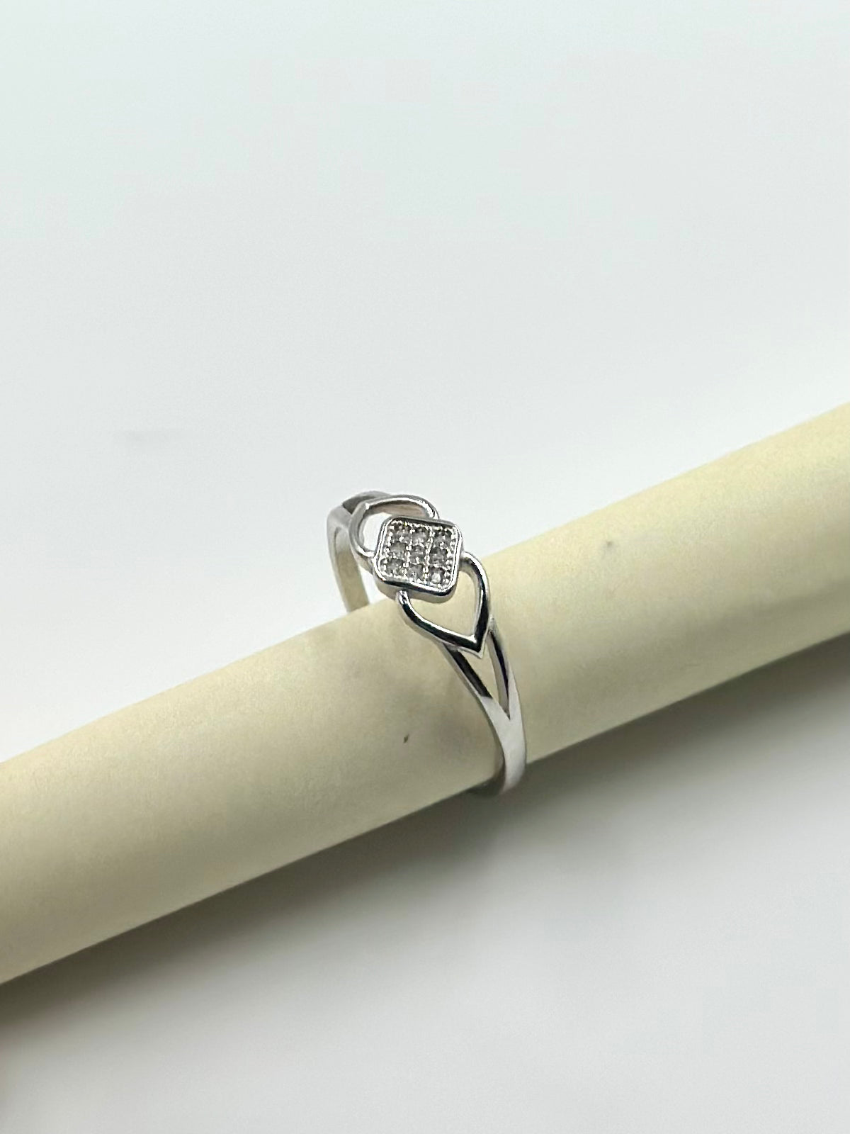 Zircon studded sterling silver artisanal ring