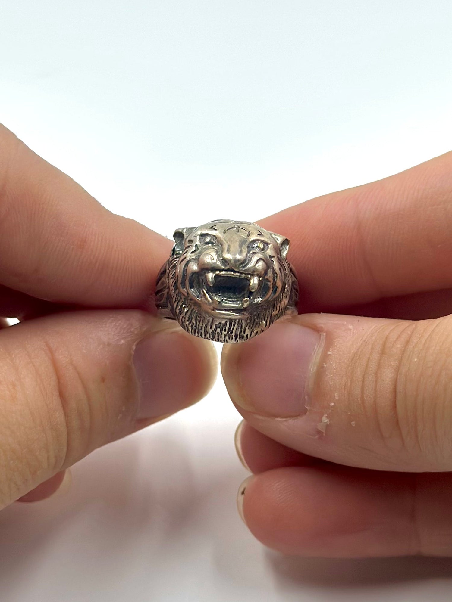 Oxidised sterling silver cocktail ring