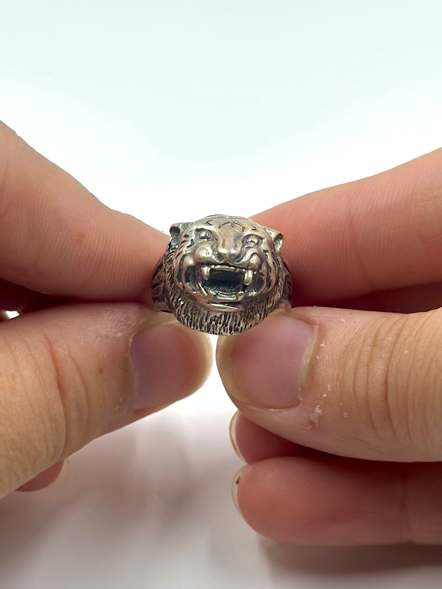 Oxidised sterling silver cocktail ring